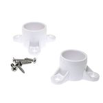 WELWIK 2pcs Furniture Grade PVC Table Cap 3/4" Table Screw Cap in White, 1-1/16" ID (Mounting Screws Included)