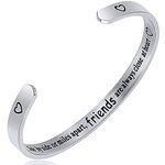 Gleamart Inspirational Bracelet Stainless Steel Engraved Cuff Bangle for Friends