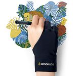 XENCELABS, Artist Glove, Drawing Glove Left Right Hand for Drawing Tablet, 2 Finger Glove for Drawing Black Size L