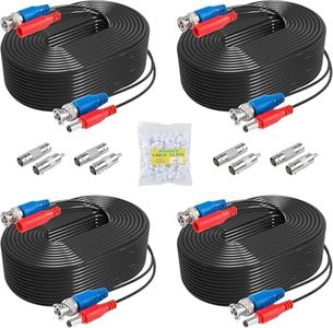 ANNKE 30m Câble de Video DC Power Connecteur BNC Vidéo 4× 30m Câble surveillance pour CCTV Caméra DVR, Connecteur BNC RCA inclus, Noir