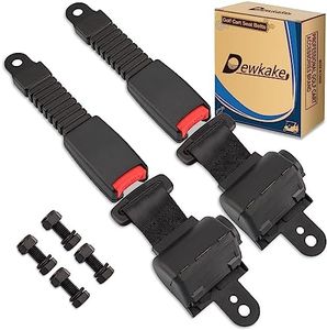 Dewkake Golf Cart Seat Belts Kit, 2pcs Universal Retractable Front and Rear Golf Cart Seat Belt Kit Fits Club Car, EZGO,