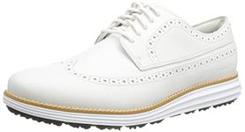 Cole Haan Men's OriginalGrand Wingtip Golf Oxford, Optic White Natural/Optic White, 8