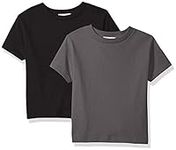Clementine Unisex Baby Boy Everyday Short Sleeve Toddler T-Shirts Crew 2-Pack, Black/Charcoal, 3T