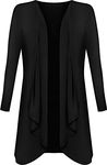 Crazy Girls Womens Waterfall Boyfriend Cardigan, Black, XXL (UK 20-22)