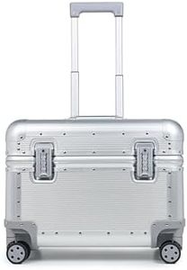 Perle Path All Aluminum Rolling Camera Case, Pilot case, Camera roller bag, Carry on, Hard Shell Photography Equipment suitcase with 4 Wheels and Telescopic Handle (Siver （only luggage)