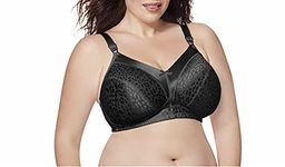 Just My Size Women's Satin Stretch Wire Free Plus Size Bra (1960), Black, 40D