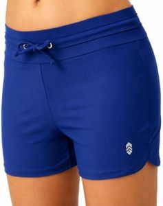 Free Country Women’s 3.5" Swim Shorts, Quick Dry Board Shorts with Brief & Pocket, UPF 50+, Drawstring, Plus Marine-Size XL