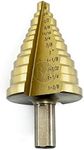 Benchmark Abrasives High-Speed Steel Step Drill Cone Bits for Hole Drilling in Metal, Wood, Plastic, Multi-Size Hole Cone Stepped Bit for Sheets of Metal, Aluminum, Copper - (7/8" - 1-3/8")