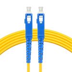 sourcing map Fiber Cable,3 Meters 10Ft SC to SC 9/125 Single-mode Fiber Optic Cable Jumper Optical Patch Cord SC-SC