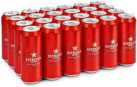 Damm - Cerveza Estrella Damm, Caja de 24 Latas 50cl | Cerveza Lager Mediterránea, Receta Original 1876, 100% Ingredientes Naturales, en Lata