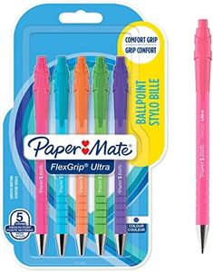 Paper Mate Flexgrip Ultra bolígrafos retráctil | punta mediana (1,0 mm) | tinta azul | colores vivos | paquete de 5