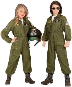 W WIDMANN MILANO Party Fashion - Costume enfant pilote d'avion de combat, combinaison, pilote, uniforme, déguisements de carnaval