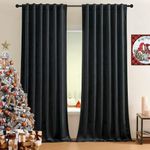 Timeper Black Velvet Curtains 96 in