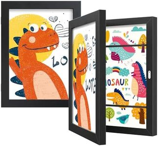 BAIJIALI Black Art Frames for Kids Artwork - Front Opening Holds 150 Drawings, 3D Crafts - 2 Packs 8.5x11 with mat or 9x12 without Mat