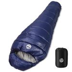 Northroad Mummy Sleeping Bag 14-59 ℉, 3 Season Warm & Cool Weather, Winter Spring Fall Lightweight Waterproof Washable Sleeping Bag for Camping Hiking Travel Hunting - Blue