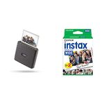 instax LINK WIDE smartphone printer, Mocha Gray Wide Film, 20 Shot Pack, 16385995