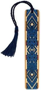 Argyle (Blue) Wooden Bookmark with Tassel - Made in The USA - Also Available Personalized