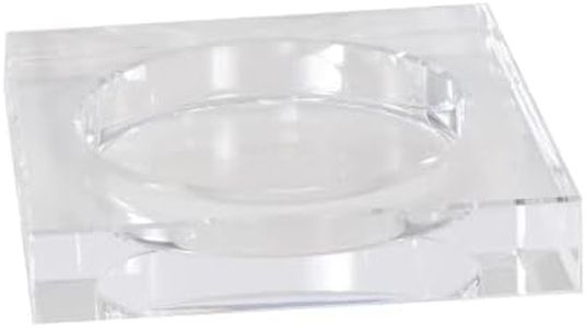 Crystal Candle Dish — by Alice Lane Home Collection — Size Large — Smooth, Round Cutout is the Perfect Size for Your Favorite Candle or Diffuser — Clear K9 Crystal Design