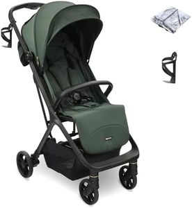 My Babiie MBX7 Autofold Stroller – from Birth to 4 Years (22kg), Foldable & Compact, Lightweight, Travel Buggy for Toddlers, Pushchair Includes Rain Cover - Forest Green