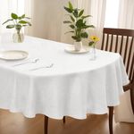 AEHISDHIE Tablecloth ， White Textured Tablecloth， Oval Tablecloth 52 x 70 ，Oval Table Table Cloth Oval Table,，Dining Rooms and Gatherings (52 "X70)