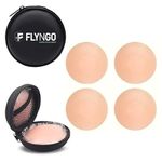 FLYNGO 2 Pair Nipple Covers Reusable Comfortable Invisible Adhesive Silicone Pasties for Women