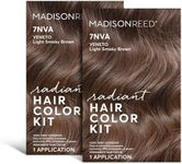 Madison Reed Radiant Hair Color Kit, Light Smoky Brown for 100% Gray Coverage, Ammonia-Free, 7NVA Veneto Light Brown, Permanent Hair Dye, Pack of 2