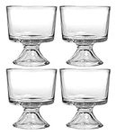 Anchor Hocking Set of 4 Glass Sundae Glasses, Glass Dessert Dishes, Glass Trifle Punch Bowl