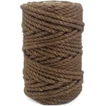 Leecogo 4.5mm Jute Rope 100 Feet Natural Craft Rope Twine String Perfect for Home Gardening Macrame Arts Crafts DIY Cat Scratching Post Replacement Repairing Recovering Cats Toy Making,Dark Brown