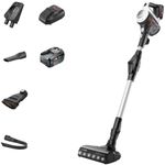 Bosch Unlimited 7 BCS712GB ProHome MultiUse Lightweight Cordless Vacuum Cleaner with Flex Tube, Quick Charger & Accessories, 2 Batteries 80 minutes runtime - White