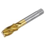 uxcell Spiral Flute Thread Taps, 3/4-10 UNC 2B Screw Threading Tap, Titanium Coated 6542 High Speed Steel Machine Tapping Tools for Machinist Repair