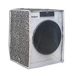 Classic® Front Load Washing Machine Cover for LG 5.5 Kg, 6 Kg & 6.5 Kg (50Cmsx63Cmsx81Cms, Black,Grey)