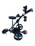 INSANITY GOLF Electric Golf Trolley/Cart with Remote Control and Slope Control, Light Weight with Powerful 2x200w Motors, Aluminum Frame, Lithium-Ion Battery – Black cart & Blue Wheels