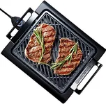 Granitestone Indoor Electric Smoke-Less Grill with Cool-touch handles and adjustable Temperature Dial, Nonstick, PFOA-Free, Black 16 x 14" As Seen On TV