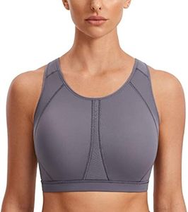 SYROKAN Women's High Impact Full Support Wire Free Padded Active Sports Bra The Wild Wood 36D