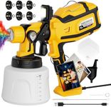 Paint Sprayer,Paint Sprayer for House Painting with 1000W Copper Motor | 47oz (1400ml), 6 Copper Nozzles, LED Light, Adjustable Flow & 3 Patterns, Easy Clean Paint Sprayer for Furniture, House