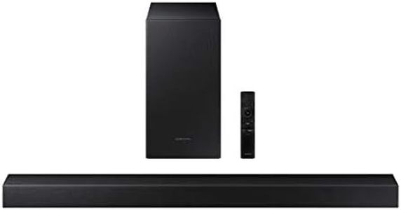 Samsung HW-T420 Soundbar, 150 W, 2,1 Ch, kabelgebundener Subwoofer, Dolby Digital 2.1, Bluetooth 4.2 Power On, Game Mode und One Remote Control, Schwarz
