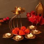 The Purple Tree Beautiful Floral Diya Urli Bowl for Diwali (Pack of 1) Traditional Decorative Bowl for Floating Flowers and Tea Light Candles Home, Diwali Urli, Gift for Diwali