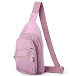 XINRUI Sling Bag, Anti-theft Crossbody Bag for Women Waterproof Lightweight Nylon Cross Body Chest Bag Sling Backpack for Travel Hiking Running Sports (Purple)