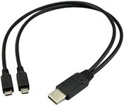 UCEC Dual Micro USB Splitter Charge Cable Power up to Two Micro USB Devices at Once from a Single USB Port (1pack)