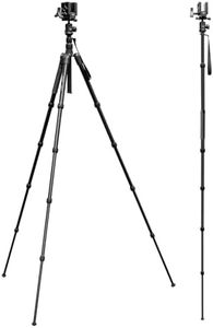 TONYBOO Shooting Tripod with Gun Clamp, Heavy Duty 74" Rifle Tripod with 360° Ball Head & Shooting Saddle Clamp, 76.8" Sturdy Monopod Shooting Stick for Outdoor Hunting & Target Practice - TMA-255L