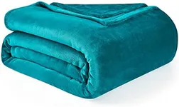 Hansleep Fleece Blanket for Couch Teal, Super Soft Flannel Fuzzy Blanket Throw, Plush Cozy Blanket for All Seasons, Teal, Throw 50x65 Inches