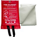 Fire Blankets for Fire Safety - 1M x 1M Emergency Safety Fire Blanket - Retardant Kitemarked Fiberglass Fire Suppression Blanket - Kitchen, Home, Office, Caravan Fire Resistant Blanket ASPIRE UK (1pc)