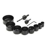 Mawson 11Pcs Hole Saw Cutting Set Kit Drilling Tool Wood Metal Cutter Mandrels Saws Core Drill Bits Woodworking (Set of 1, Material-Metal, Color-Multi)