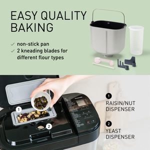 Panasonic Fully Automatic Bread Maker – 31 Programs, Yeast & Nut Dispenser, Silver