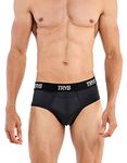 TRYB | Men's Nylon Blend Briefs | Breathable Mesh, Active Wear & Sweat Free, Dry Fit, Soft Material Sports Underwear/Innerwear | Midnight Black - (Pack of 1)
