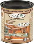 SamaN Interior One Step Wood Seal, Stain and Varnish –Oil Based Odorless Dye - Protection for Furniture and Fine Wood (Antique SAM-301, 32 oz)