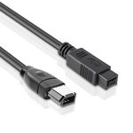 LBSC 9 pin to 6 pin High Speed Firewire Cable iLink DV Cable Firewire 800 to 400 IEEE 1394 Cord for Mac Pro, MacBook(6ft, 9Pin Firewire 800 to 6Pin Firewire 400)