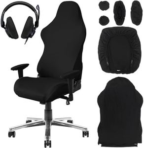 FAELNK 6 Piezas Funda para Silla de Juego Funda Silla Oficina Funda Protectora Universal con Reposabrazos Antideslizante Antirasguños Lavable Extraíble para Gaming Chair Silla Oficina