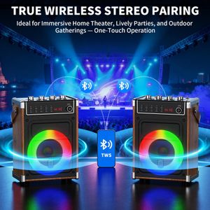 JYX Karaoke Machine – Portable Wooden Speaker with Microphone