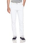 WT02 Men's Long Basic Stretch Skinny Chino Pant, White(New), 36W x 32L